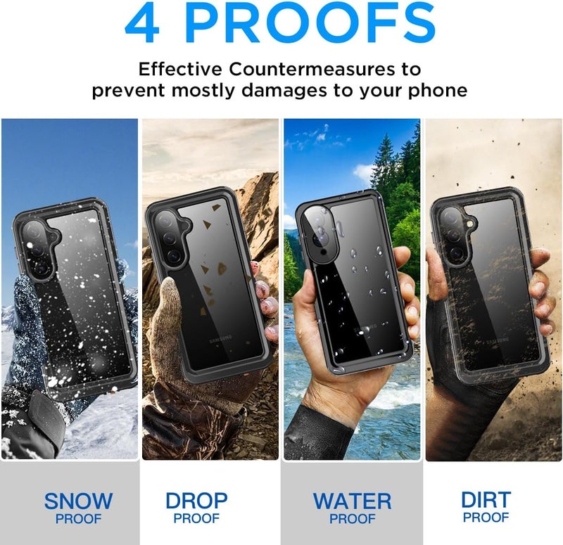 ايه اي كيس حافظة المقاومة للماء لهاتف Samsung Galaxy S26 Plus، مع مستوى حماية IP68 ضد الماء والثلج والغبار والصدمات، توفر حماية شاملة للجهاز بزاوية 360 درجة، ومغلقة بشكل كامل للاستخدام تحت الماء. - Image 5