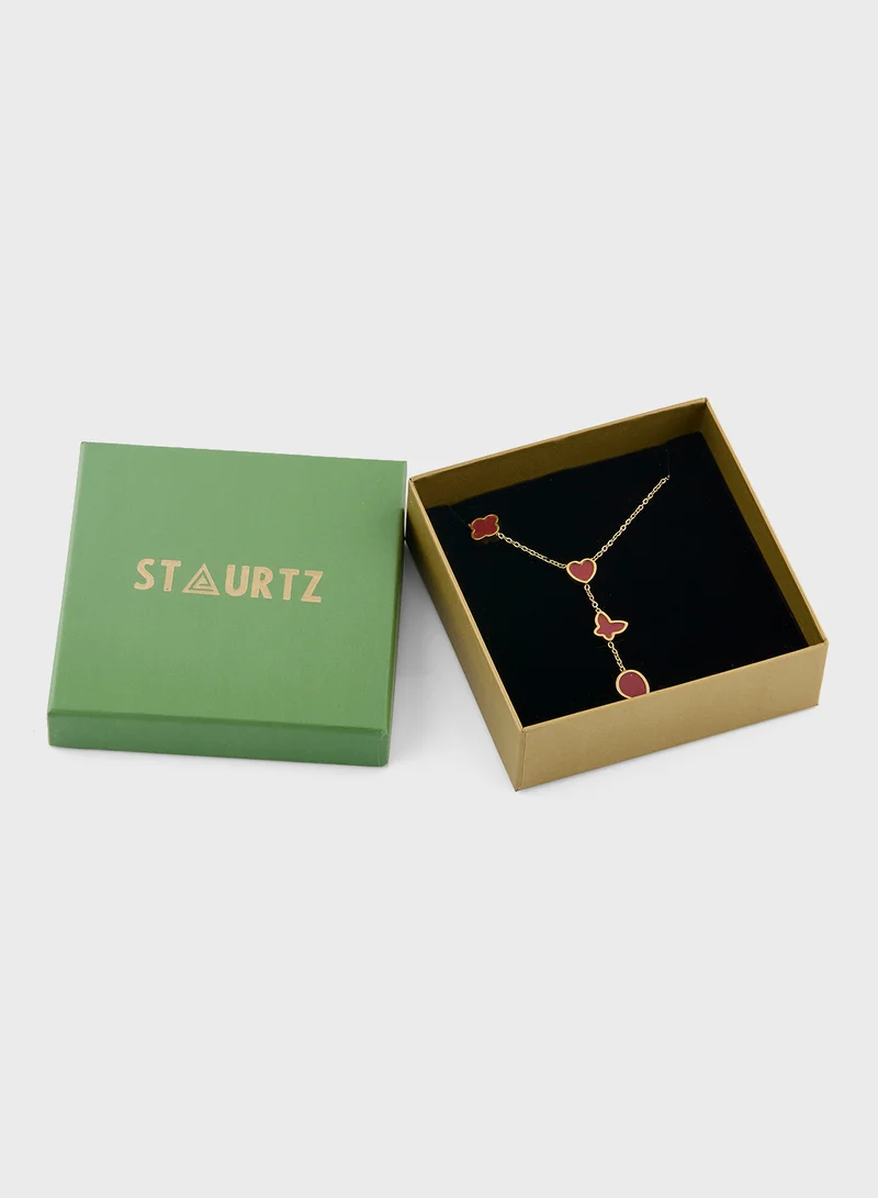 Staurtz Alba Heart Red Necklace