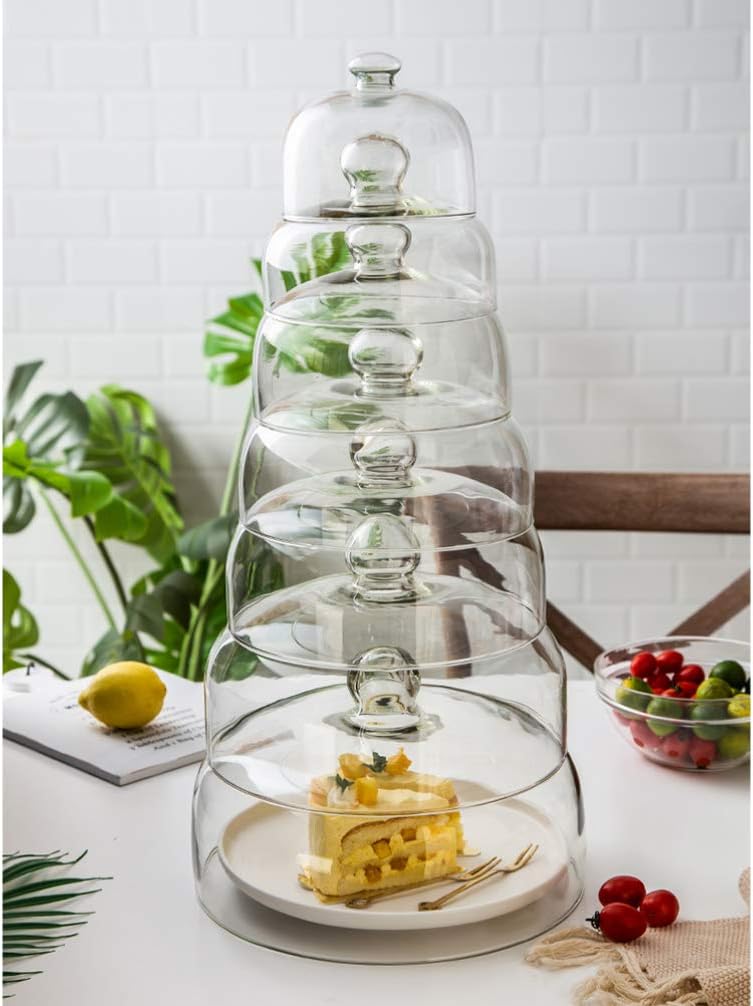 comfrt Cake Stand Cover Glass Desert Cloche Dessert Cake Cover Display Cake Plate Serving Platter Punch Bowl 18x18x14cm - Image 4