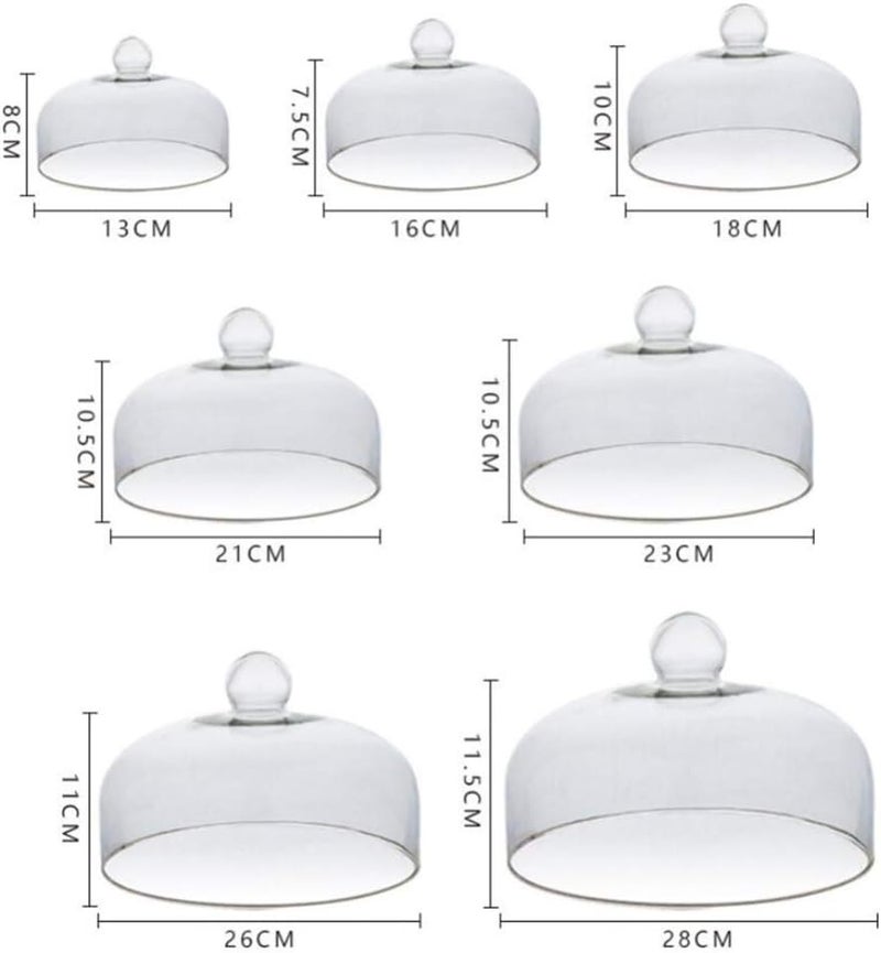 comfrt Cake Stand Cover Glass Desert Cloche Dessert Cake Cover Display Cake Plate Serving Platter Punch Bowl 18x18x14cm - Image 2