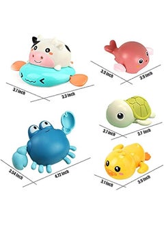 DURKU Cute Animal Clockwork Bath Toy Set for Toddlers 1-3 - Fun Water Toys for Boys and Girls - 5 Pack  - Image 2