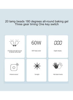 Generic Cute Nail Gel Drying Machine,60W Nail Polish Drying Lamp  with 3 Timer Setting  - Image 3