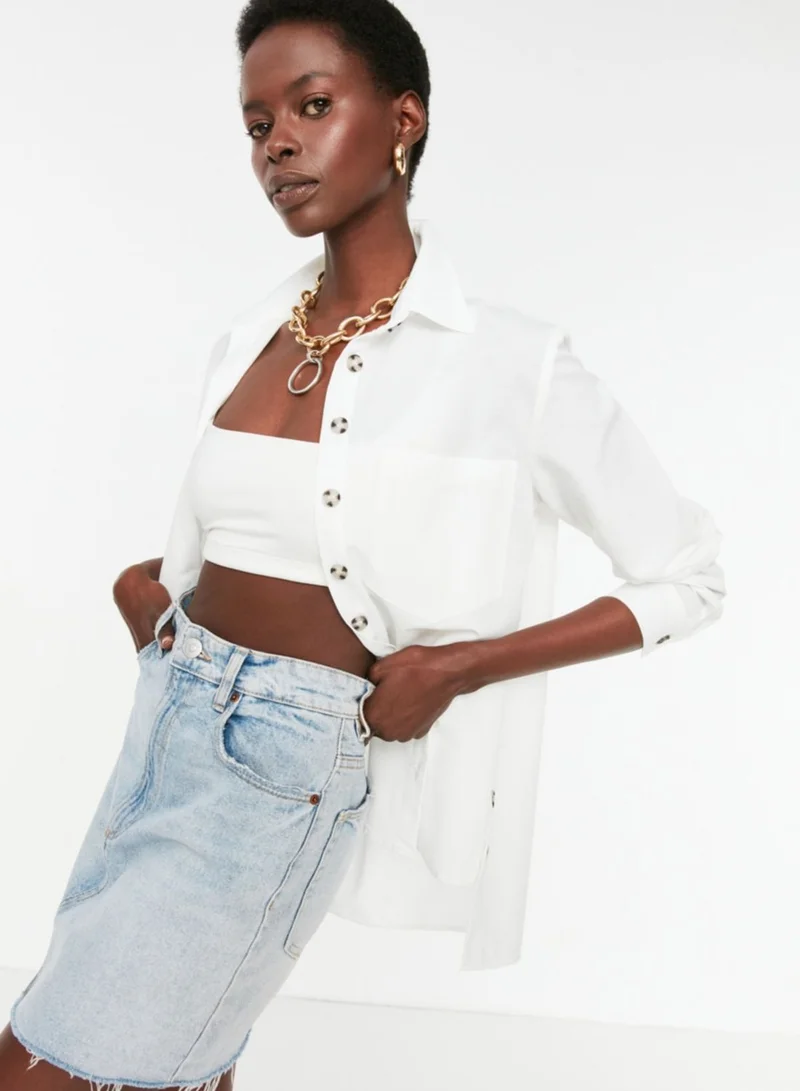 trendyol Pocket Detail Button Down Shirt