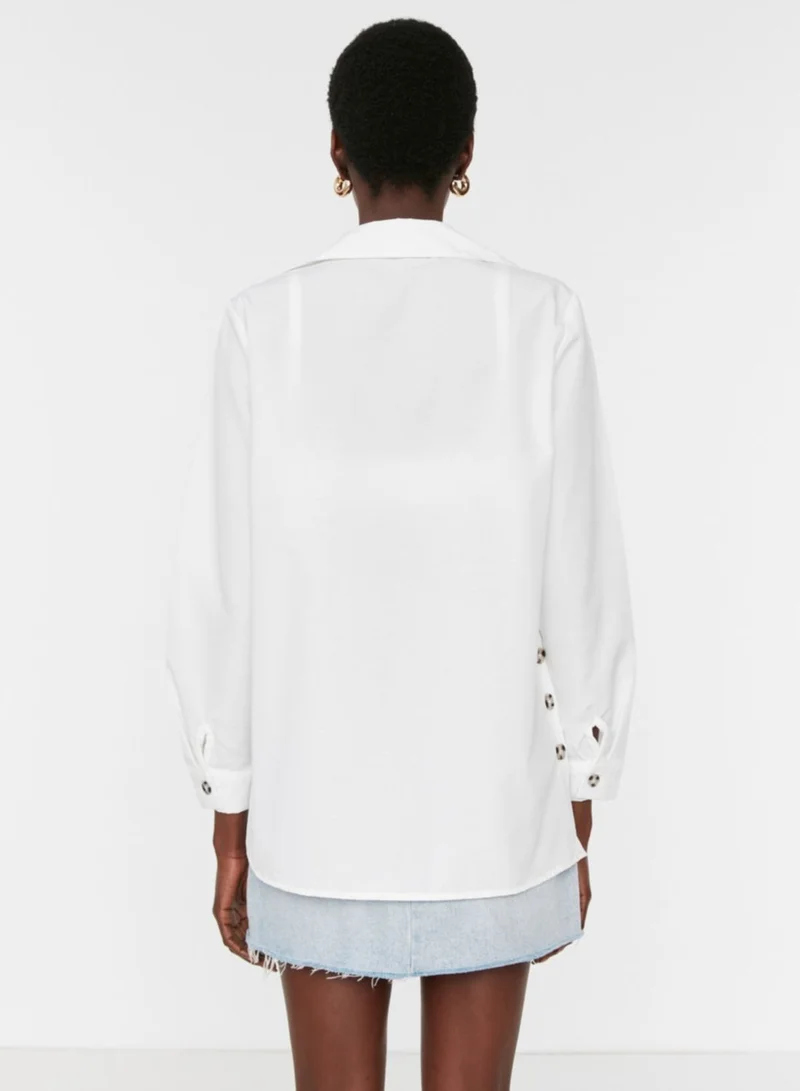 trendyol Pocket Detail Button Down Shirt