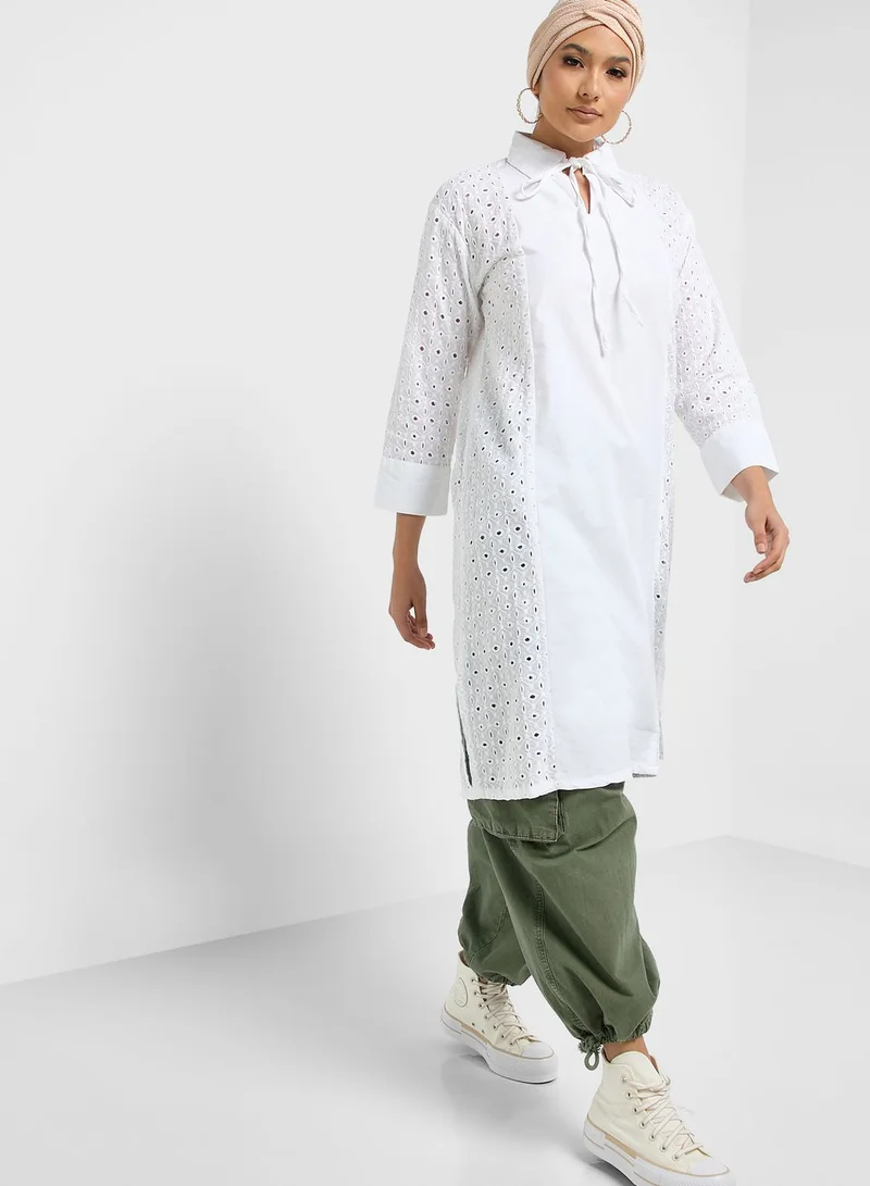 Khizana Schiffli Tunic Dress