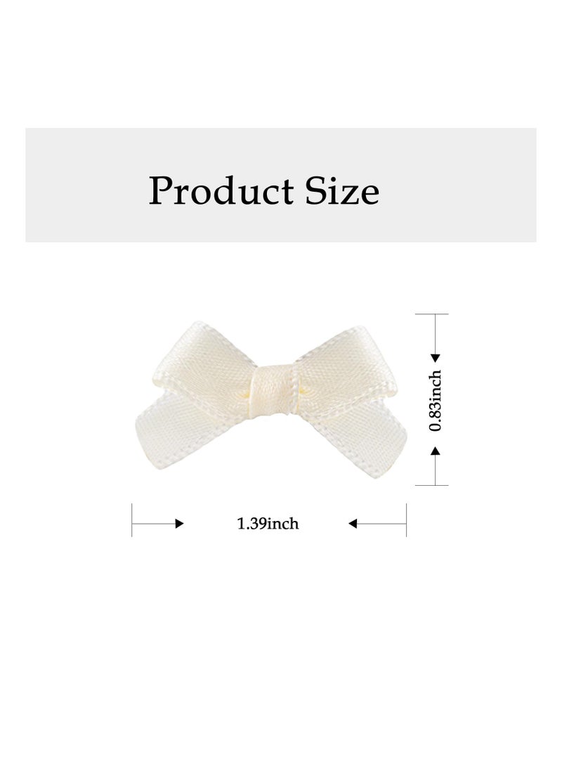 SYOSI 50 Pieces Mini Bowknot Hair Clips for Women Small Bow Solid Color Ribbon Alligator Girls Accessories Clip White - Image 5