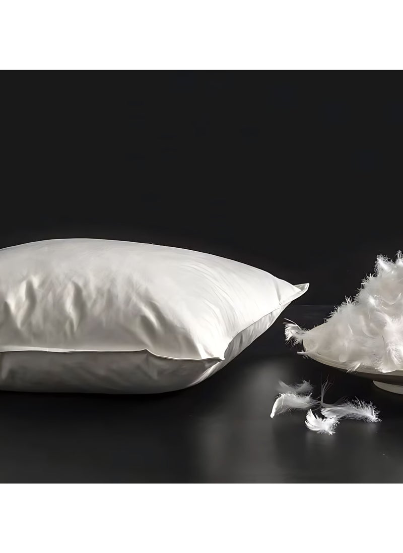 MAXQON 1-Piece Feather Bed Pillow Luxurious Comfort with Goose Feather and 100% Cotton Fabric, (White, Size 50x70 CM)  - Image 4