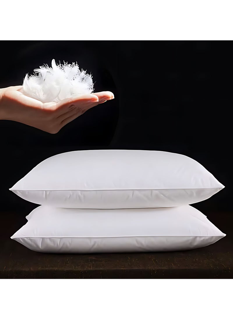 MAXQON 1-Piece Feather Bed Pillow Luxurious Comfort with Goose Feather and 100% Cotton Fabric, (White, Size 50x70 CM)  - Image 1