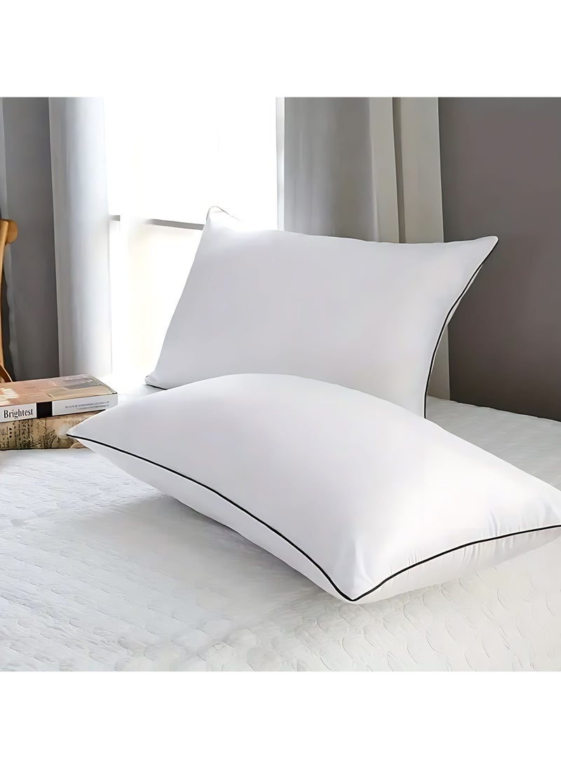 MAXQON 1-Piece Feather Bed Pillow Luxurious Comfort with Goose Feather and 100% Cotton Fabric, (White, Size 50x70 CM)  - Image 2