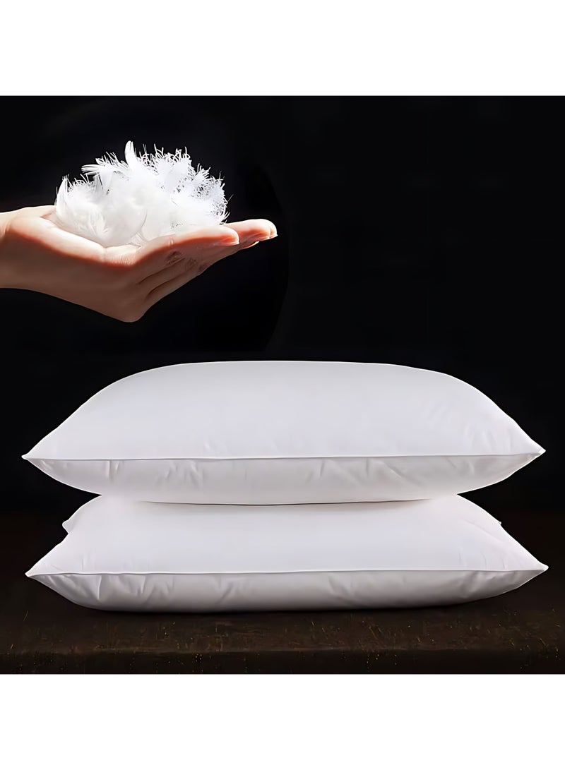MAXQON 1-Piece Feather Bed Pillow Luxurious Comfort with Goose Feather and 100% Cotton Fabric, (White, Size 50x70 CM)  - Image 2