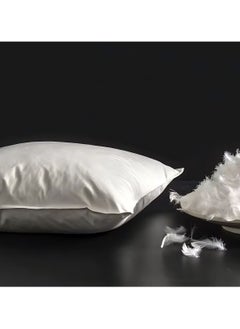 MAXQON 1-Piece Feather Bed Pillow Luxurious Comfort with Goose Feather and 100% Cotton Fabric, (White, Size 50x70 CM)  - Image 4