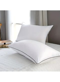 MAXQON 1-Piece Feather Bed Pillow Luxurious Comfort with Goose Feather and 100% Cotton Fabric, (White, Size 50x70 CM)  - Image 2