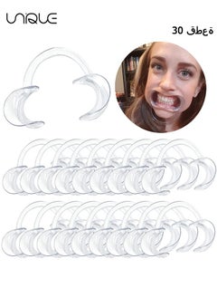 30-Pack Dental Cheek Retractor, Professional Autoclavable Mouth Opener Retractors, for Dentist, Teeth Whitening, Party, Mouthguard Challenge Game - Size M, Clear