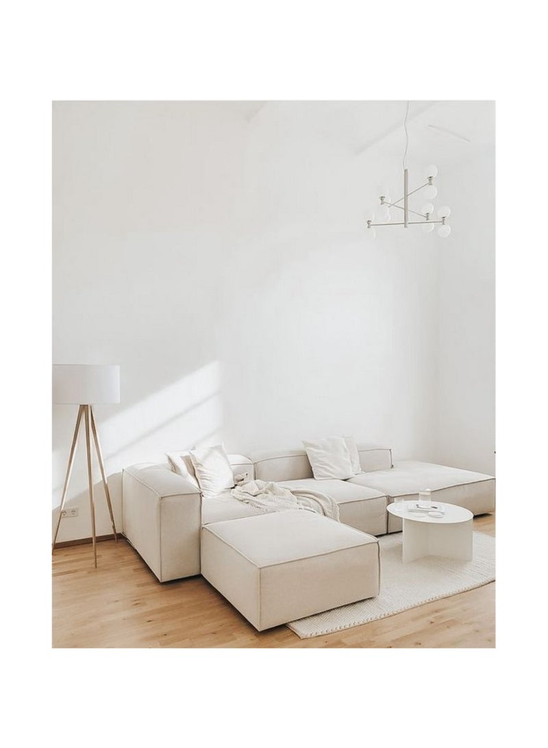 هومزمارت كنبة زاوية كتان وسويدي - اوف وايت - Image 1