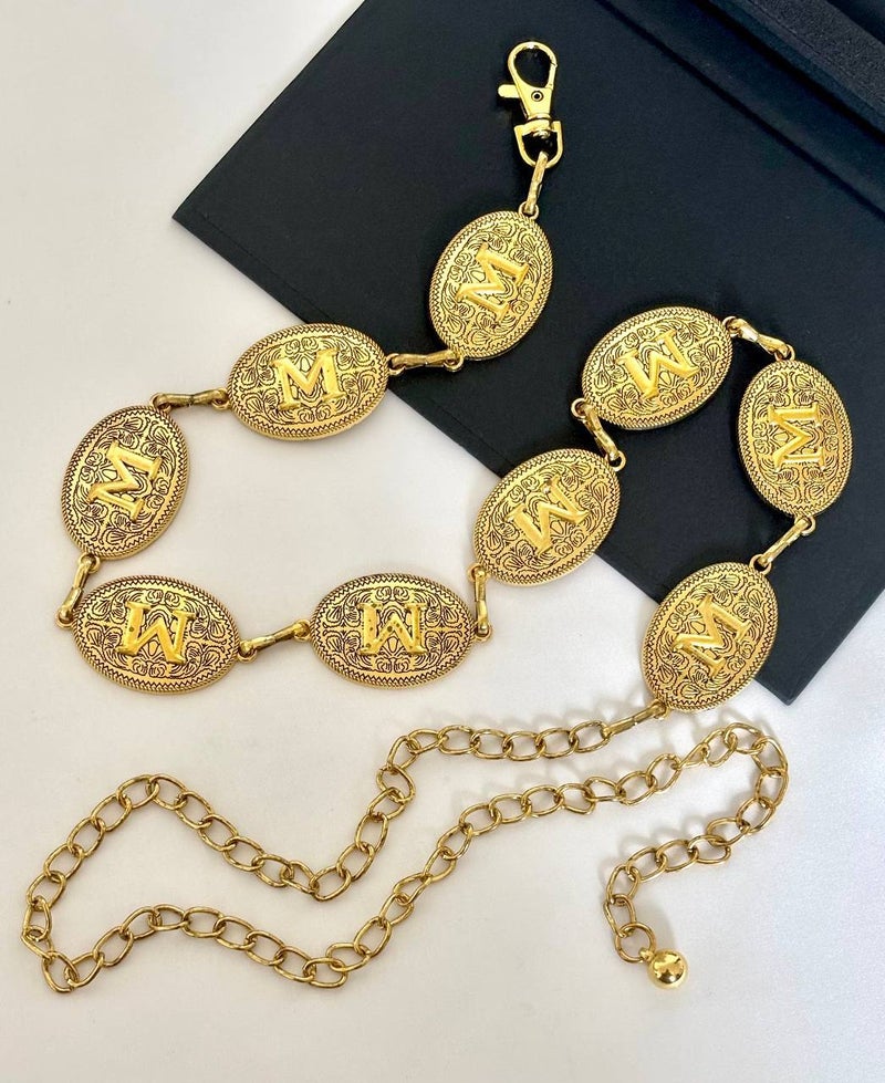 Golden Metal Waist Belt for Women - M - Image 1