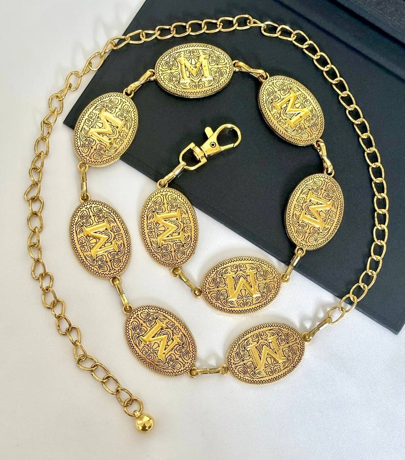 Golden Metal Waist Belt for Women - M - Image 2