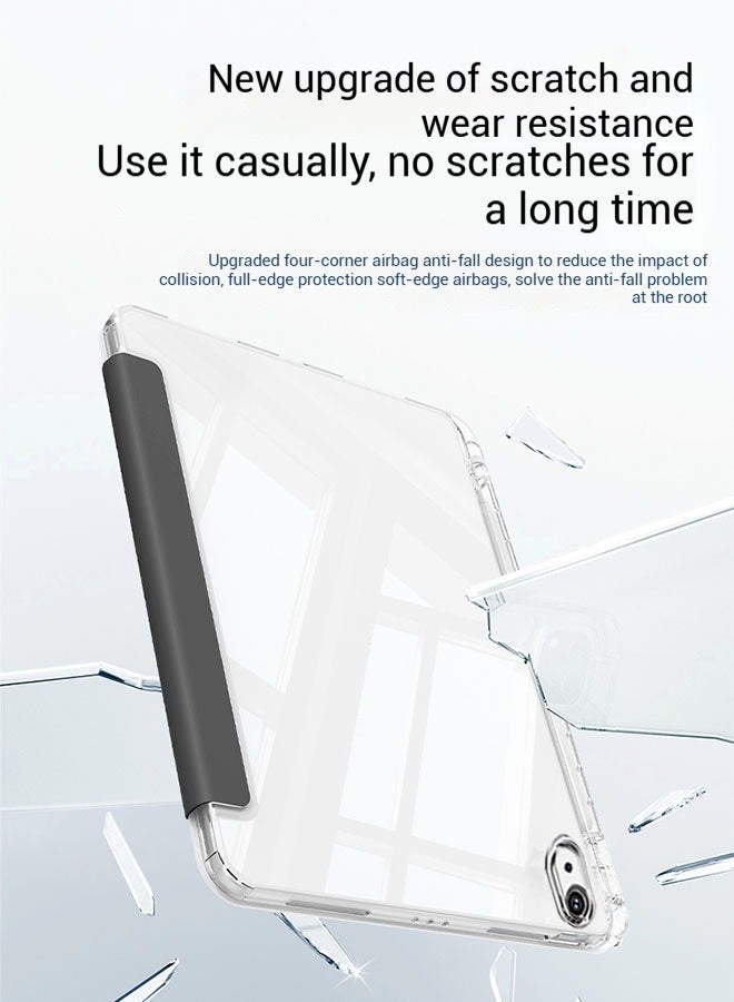 اليشمك جراب iPad من الجيل الحادي عشر (A16 2025) و جراب iPad 10 مقاس 10.9 بوصة مزود بفتحة للقلم، جراب iPad A16 مقاوم للصدمات مع حامل قابل للطي على شكل حرف Y، جراب واقٍ شفاف من مادة TPU، غطاء iPad مع حامل غطاء قابل للطي مع خاصية الاستيقاظ الذكي/ مجموعة هدايا بقيمة 23 درهمًا إماراتيًا مع غشاء واقٍ مضاد للتوهج - أسود - Image 3