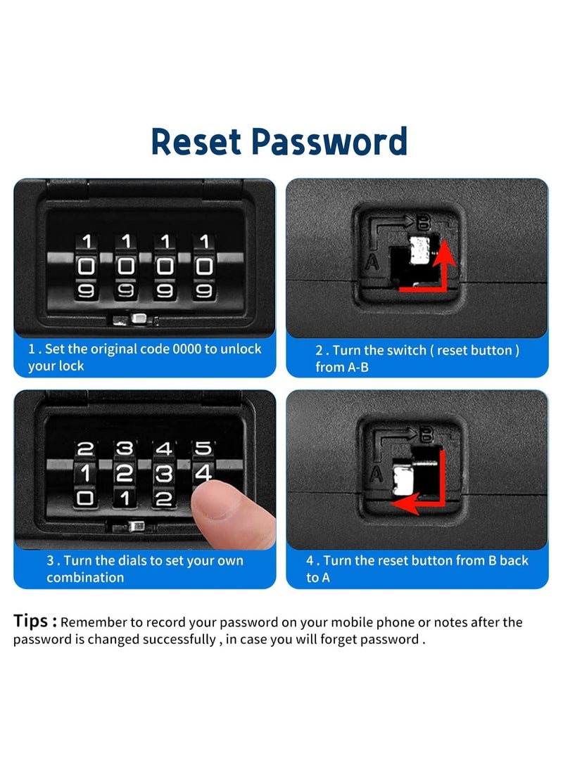 Heavy Duty U Lock, 4 Digit Combination Password Bicycle Lock with U-Lock Shackle, Waterproof, No Key, Bike U Lock for Home, School, Travel - Image 4