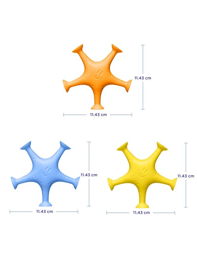 Ubbi Starfish Stretch and Suction Bath Toys, Baby Bath Accessory, Water Toys for Toddler Bath Time, Fun Baby Water Toys, Set of 3 - Image 2