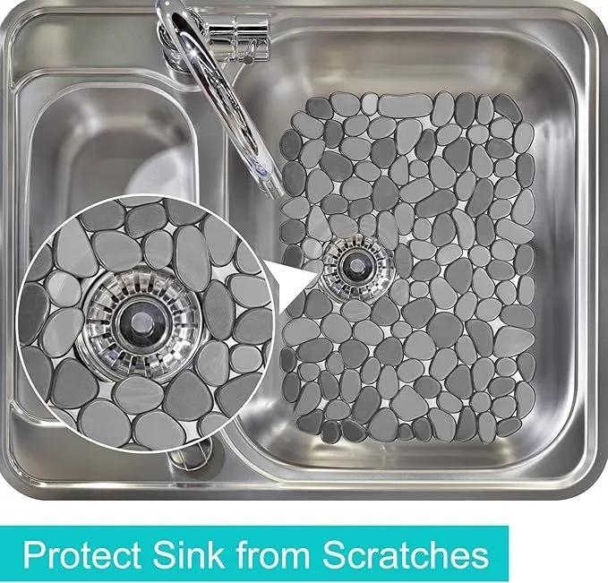 Sink Protector 40 X 30 Cm Brown - Water-resistant Scratch-resistant Non-slip Surface Rubber Sink Mat for Kitchen Bathroom Decor & Sink Damage Protection - Image 2