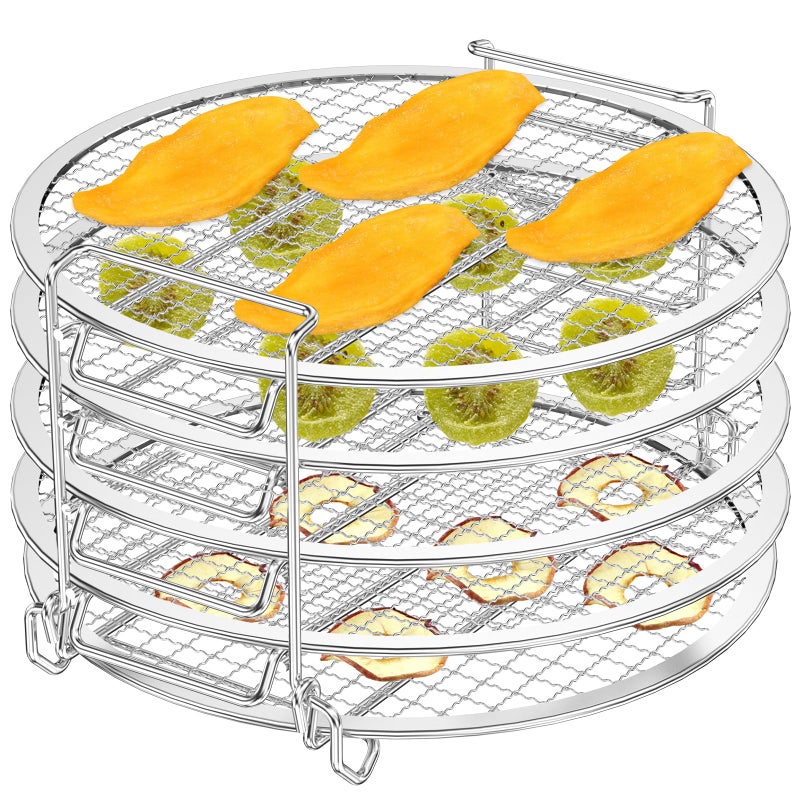 Air Fryer Rack Compatible with Ninja Foodi 8Qt Stainless Steel 85inch Dehydrator Stand 5 Layers Stackable Dehydrating Rack Grill for Air Fryer Oven