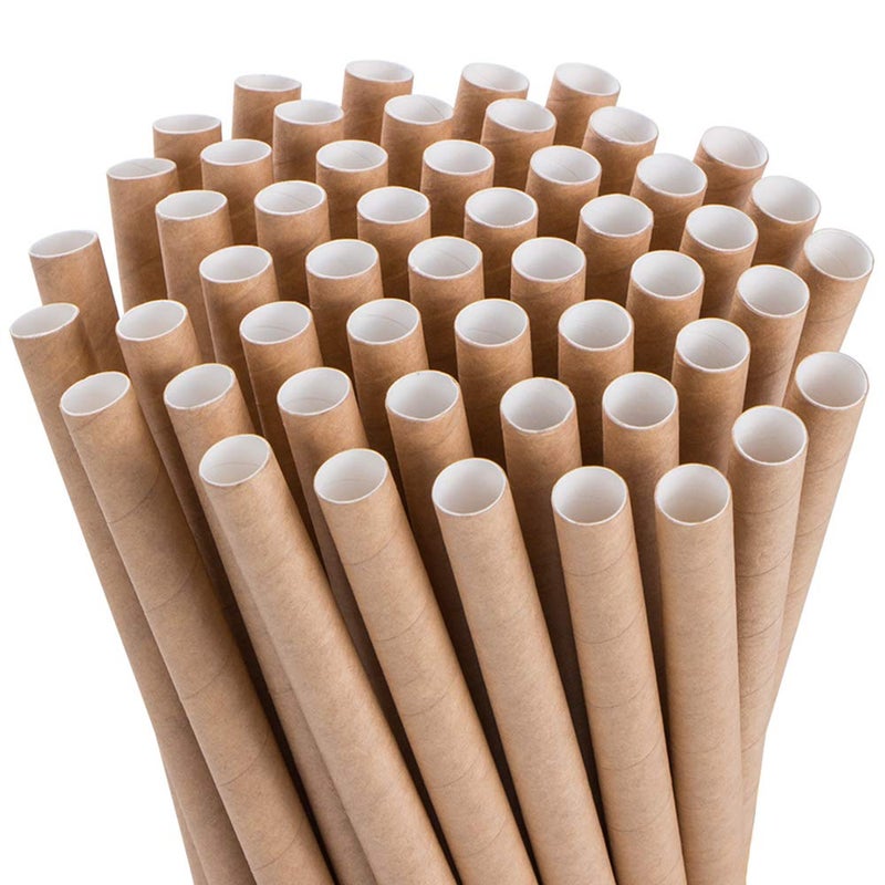 Webake Smoothie Straws 04 Inch Wide Paper Straws Bulk 100 Pack Brown Kraft Jumbo Drinking Straws Great for Smoothies Bubble Tea Shake