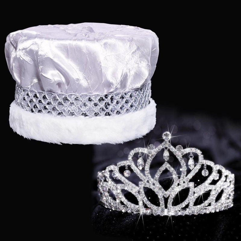 Anderson's Royal Grandeur Set - Silver Metallic King Crown and Mirabella Queen Tiara for Prom, Homecoming, School Dance, Costume, Party, Pageant, Event - Image 2