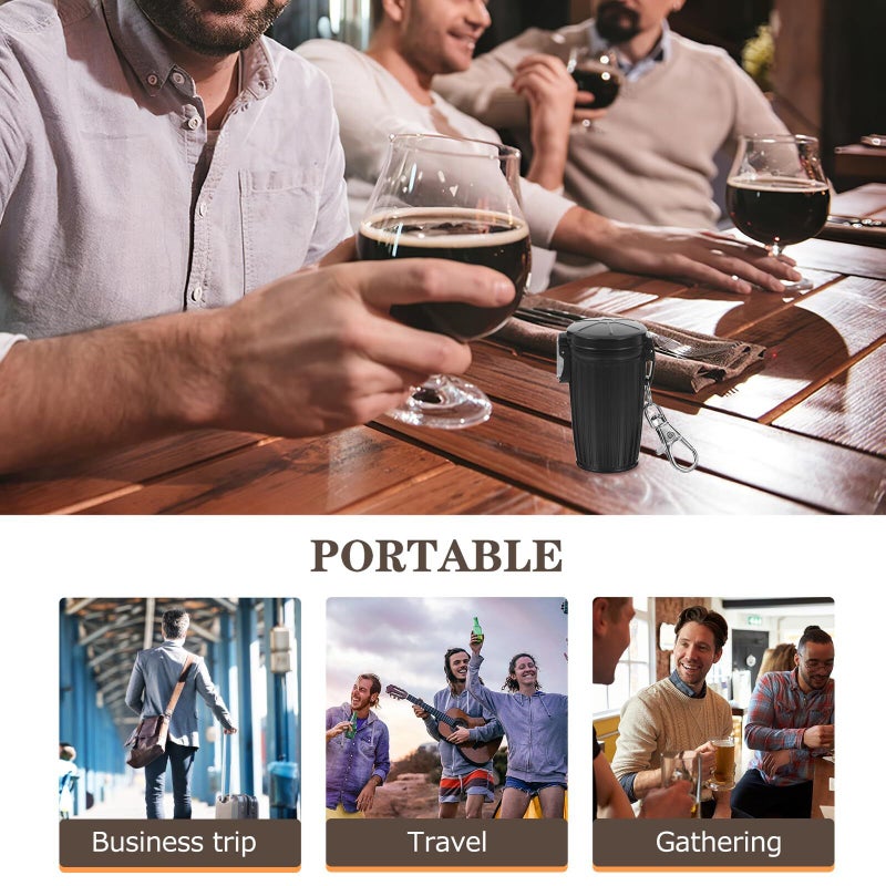 Portable Pocket Ashtray with Lid Keychain Sealed Mini Cigarette Butt Can for Travel Car Outdoor - Image 4