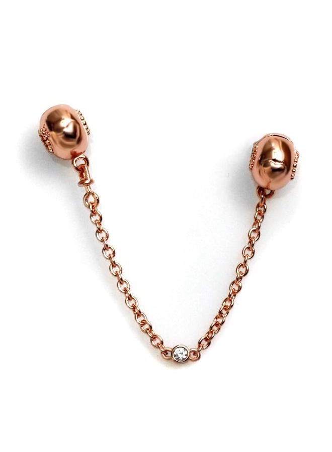 Artever Sterling Silver Safety Chain Clip Charm Stopper Lock Clip Beads Women DIY Jewelry for Reflexion Bracelet (Rose gold) - Image 1