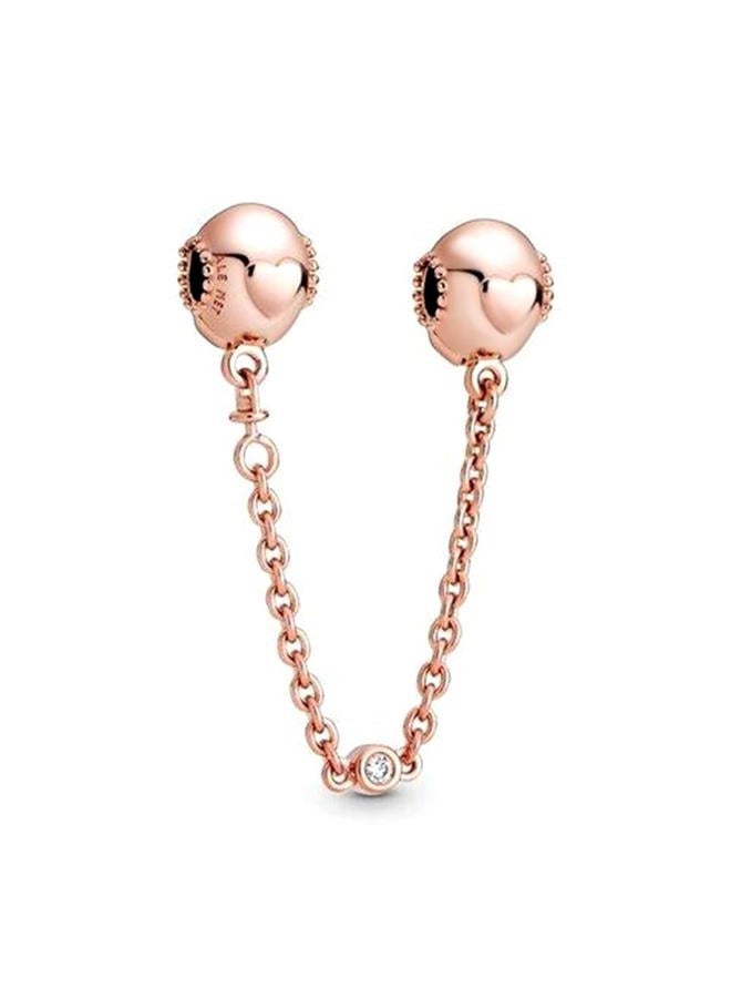 Artever Sterling Silver Safety Chain Clip Charm Stopper Lock Clip Beads Women DIY Jewelry for Reflexion Bracelet (Rose gold) - Image 2