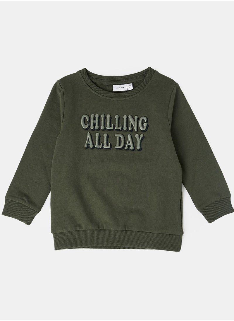 NAME IT - Kids Slogan Long Sleeve Sweatshirt - Image 1