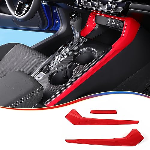 MUXEE 11th Gen Civic 3PCS Gear Shift Panel Cover Side Trim for Honda Civic 2022 2023 2024 2025 2026 ABS Wine red Center Console Frame Side Trim Sport Interior Accessories - Image 1