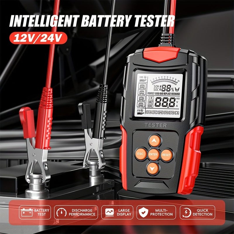Red 12V 24V Car Battery Tester Digital Display CCA Analyzer FBT200 - Image 5