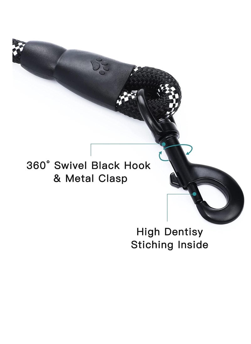 TYCOM - Dog Strong Walking Leash with Comfortable Padded Handle and Highly Reflective Threads Dog Leashes for Medium and Large Dogs (Black) - Image 1