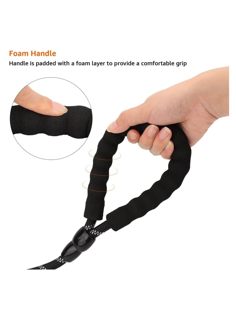 TYCOM - Dog Strong Walking Leash with Comfortable Padded Handle and Highly Reflective Threads Dog Leashes for Medium and Large Dogs (Black) - Image 1
