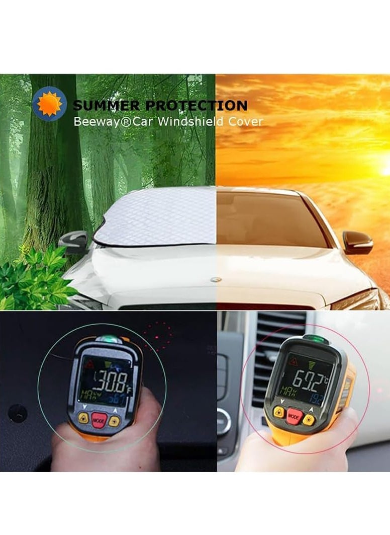 Generic Car windshield sunshade for UV and Heat Protection, reflective protection umbrella with wings placed inside the car door(long wing, 120 * 100 cm, code 9212: 8450) - from Rana store  - Image 3