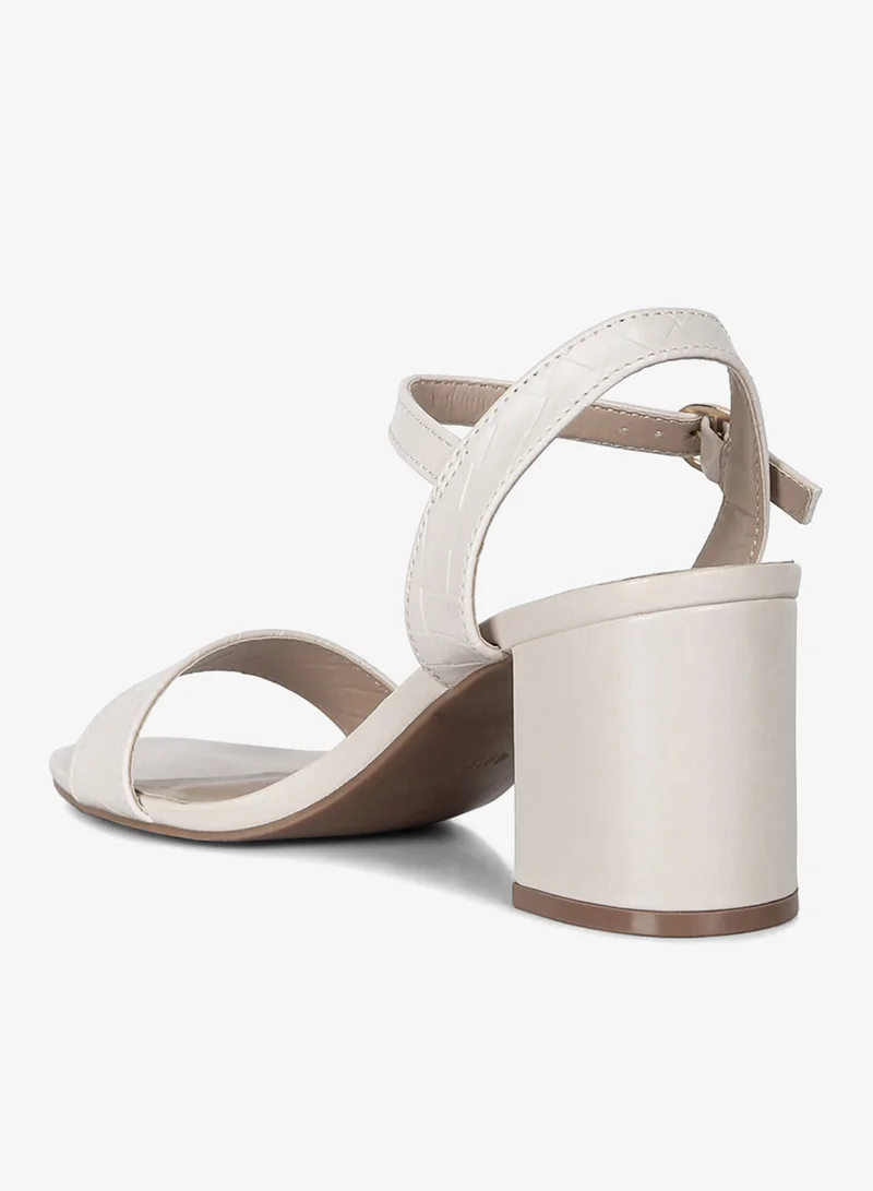 London Rag Cream Strap Block Heel Sandals in Cream for Women | Best Price UAE