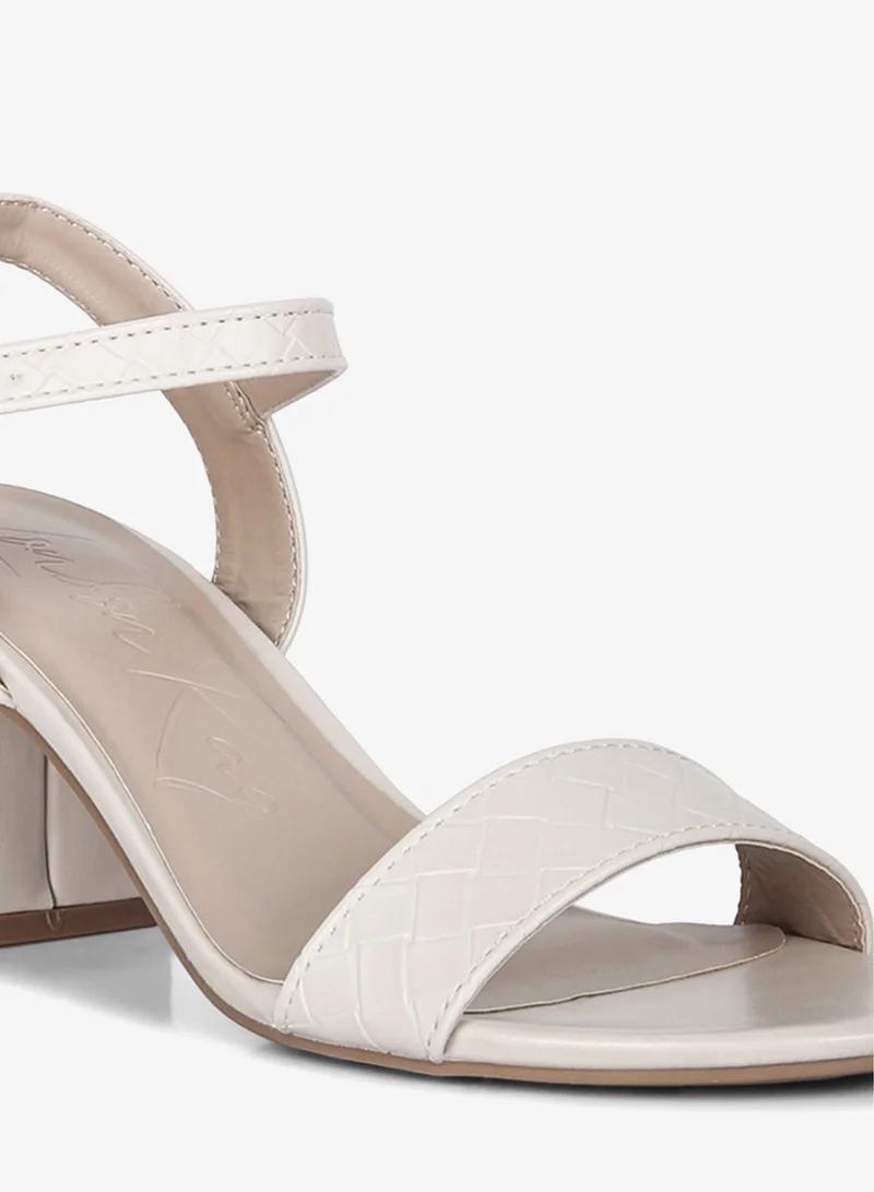 London Rag Cream Strap Block Heel Sandals in Cream for Women | Best Price UAE