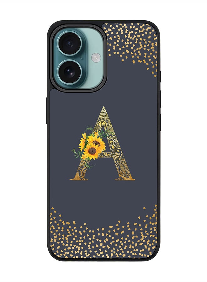 Stylizedd For iPhone 16 Case [Compatible with MagSafe] Slim Magnetic cover Phone Case iPhone 16 -Custom Floral Monogram - A (Grey ) - Image 1