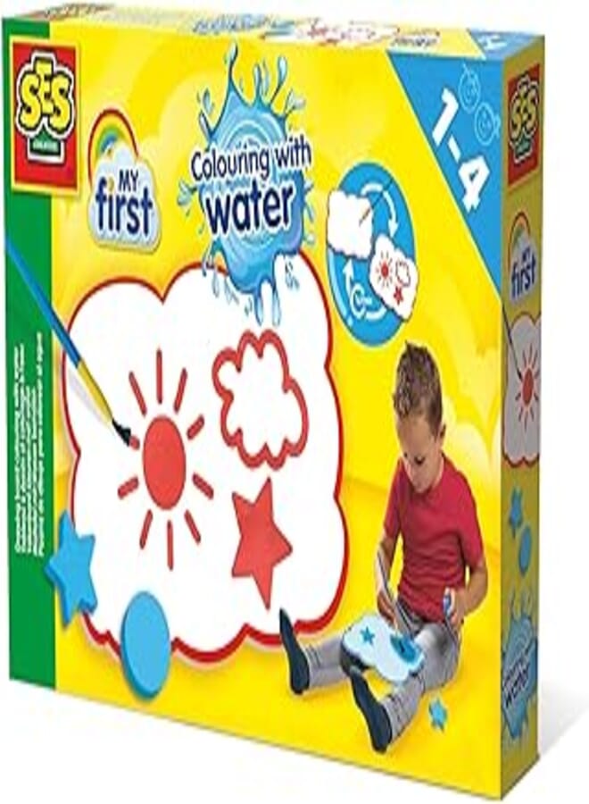 SES Creative- Drawing board with Water, Reusable, Diverse Colours,Arts & Carft Set, Age 1-4 years