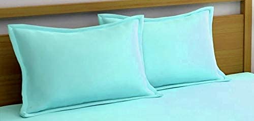 Outlay Home Soft Microfibre 350 TC Double Plain Bedsheet with 2 Pillow Cover,( 228 x 242 CM ) - Aqua - Image 3