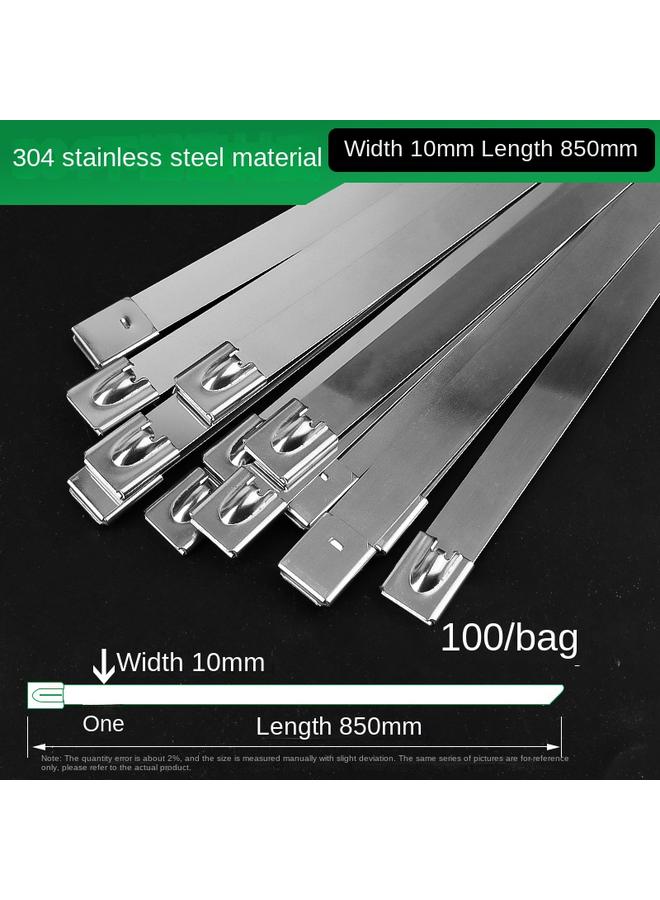 Bluejw 304 Stainless Steel Cable Tie 4.6*300 Self-locking Metal Marine Cable Tie Belt Outdoor High Temperature Resistant Cable Tie Steel Belt - Image 1