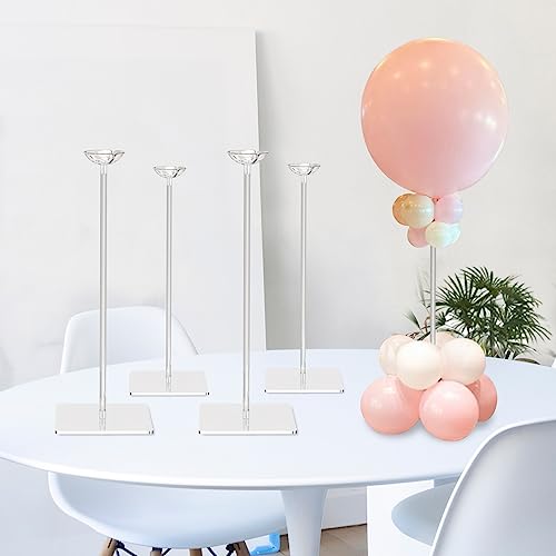 TEKXYZ 1575 Inch Height Clear Acrylic Balloon Stand for Table Centerpiece Decoration Set of 4