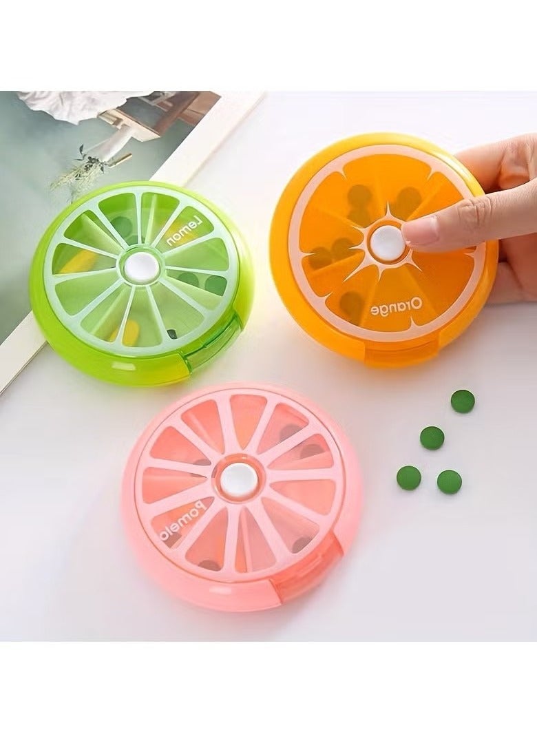 Generic 3pc Portable Pill Box For Travel, 7 Compartments For Medicines And Vitamins, Suitable To Put In A Pocket Or Purse, Safe Storage Of Daily Doses  - Image 1