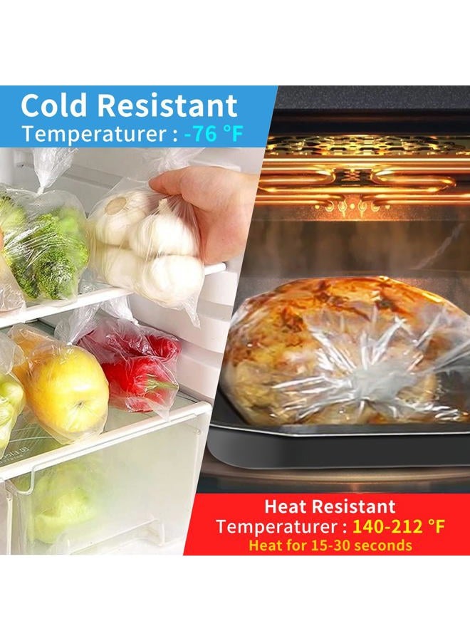 Tapsin Food Bags, 14" X 20" Plastic Produce Bags Roll, Fresh-Keeping Clear Plastic Bags for Food, Fruit, Vegetable, Bread, Kitchen, freezer, Supermarket, 350 Plastic Produce Bags/Roll (4 Rolls) - Image 3