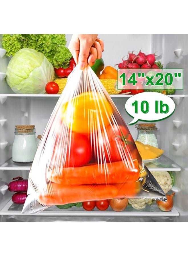 Tapsin Food Bags, 14" X 20" Plastic Produce Bags Roll, Fresh-Keeping Clear Plastic Bags for Food, Fruit, Vegetable, Bread, Kitchen, freezer, Supermarket, 350 Plastic Produce Bags/Roll (4 Rolls) - Image 2