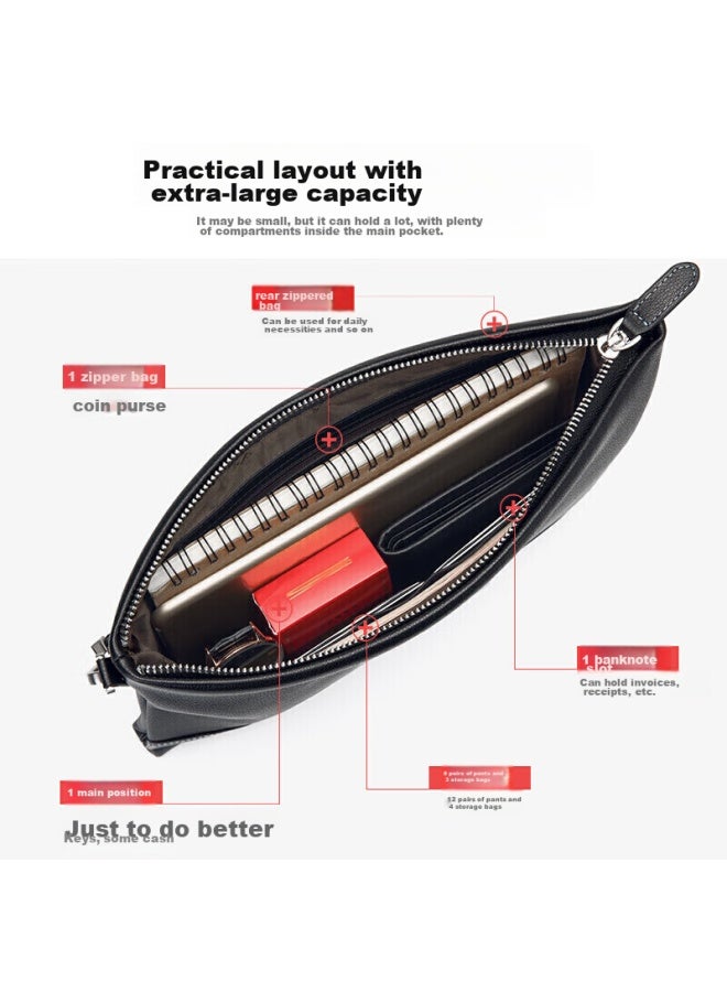 Golf Men's Clutch, Soft Top-grain Leather, Fashionable Envelope Wallet, Handheld Purse, Multi-card Slots, Clutch, Father's Day Gift - Image 3