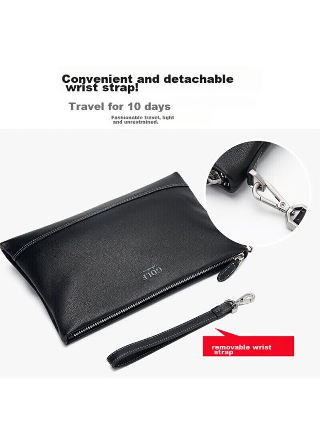 Golf Men's Clutch, Soft Top-grain Leather, Fashionable Envelope Wallet, Handheld Purse, Multi-card Slots, Clutch, Father's Day Gift - Image 2