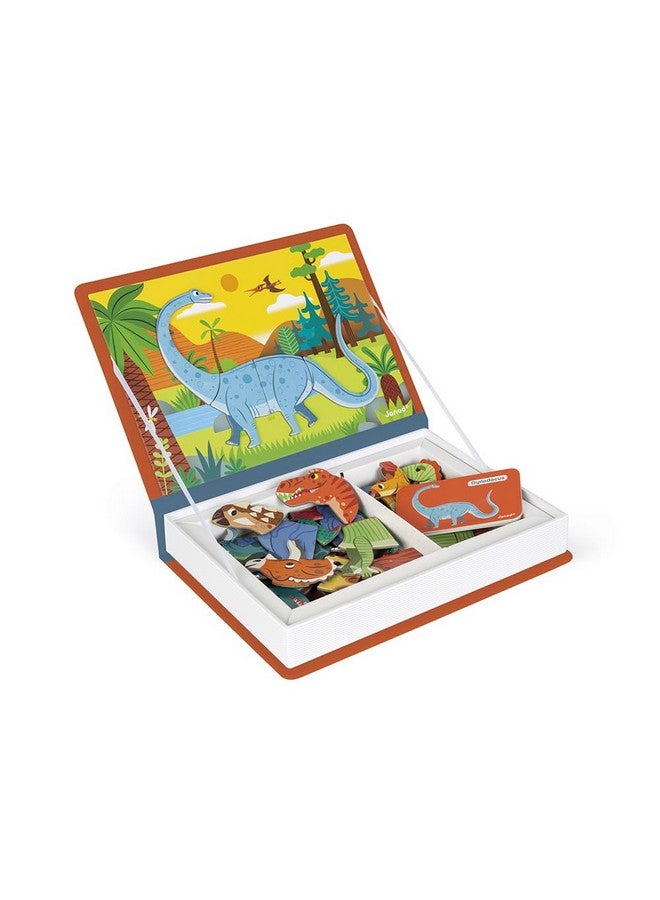 Janod - Magneti'Book Dinosaurs - 50-Part Educational Magnetic Game Teaches fine Motor Skills and Imagination - FSC Certified - Suitable for Ages 3 and up - J02590, Yellow(Gelb) - Image 4