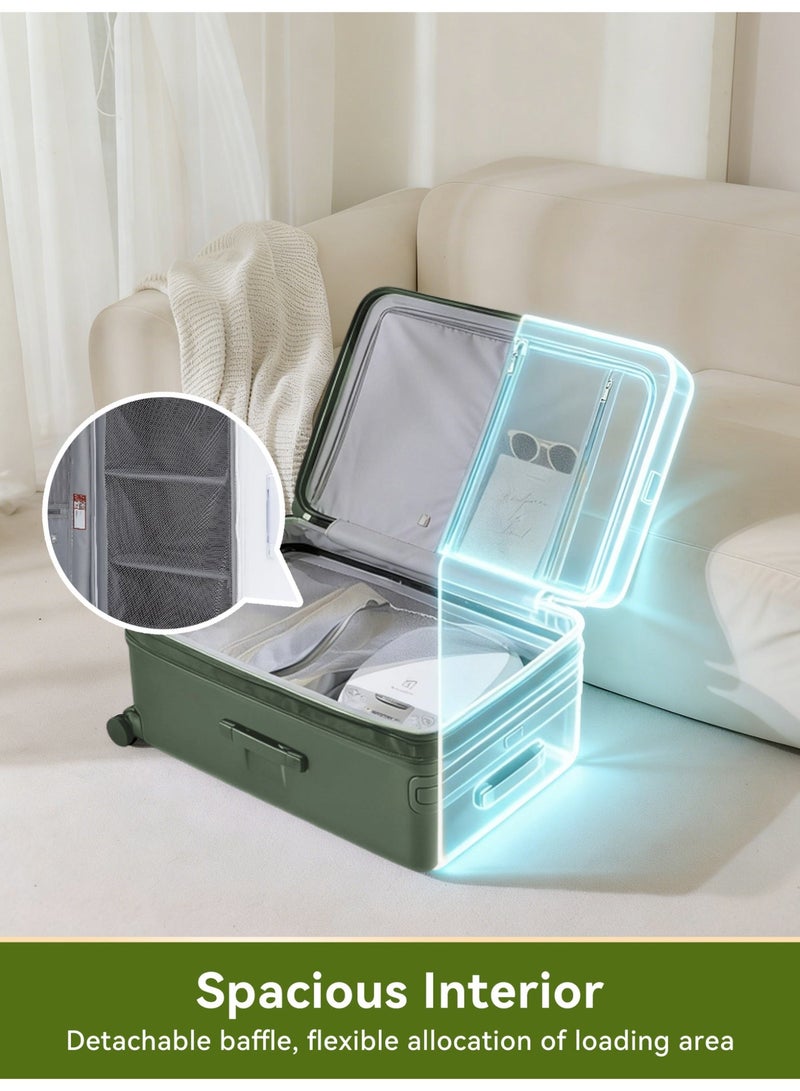 LIGHTGO 7655 100% pure PC Suitcase check in luggage 28 inch with Expandable with TSA travel case Green color - Image 4